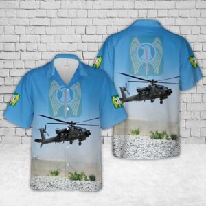 Army Hawaiian Shirt, US Army 1-501st Attack Reconnaissance Battalion Iron Dragons AH-64E Apache Hawaiian Shirt, Military Aloha Shirt