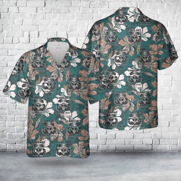 Army Hawaiian Shirt, US Army 1509th ABCT Vicenza Italy 1980 Hawaiian Shirt, Military Aloha Shirt