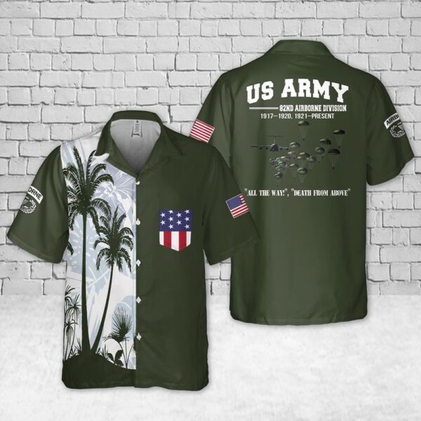 Army Hawaiian Shirt, US Army Paratroopers With The 82nd Airborne Division Parachute Pocket Hawaiian Shirt, Military Aloha Shirt