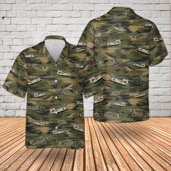 Army Hawaiian Shirt, US Boeing CH-47 Chinook Hawaiian Shirt, Military Aloha Shirt