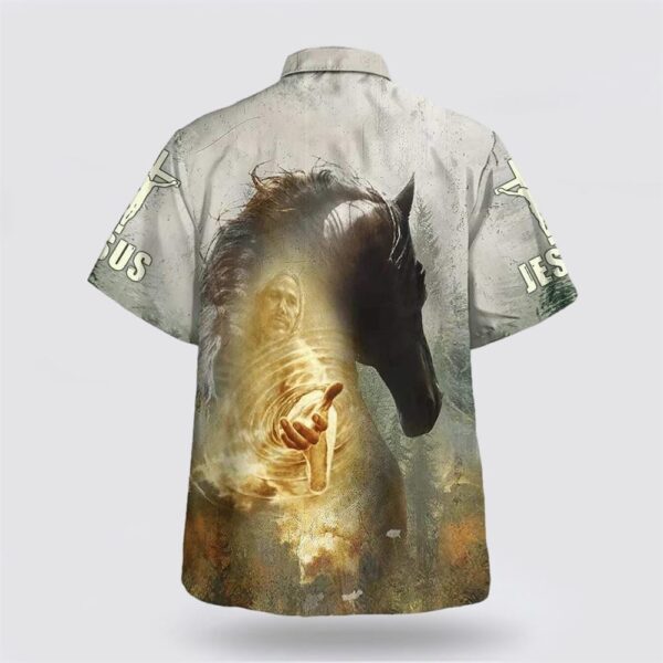 Christian Hawaiian Shirt, Bible Verse Horse And Jesus Faith Over Fear Hawaiian Shirt, Religion Hawaiian Shirt