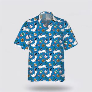 Christian Hawaiian Shirt, Bunny Egg Easter…