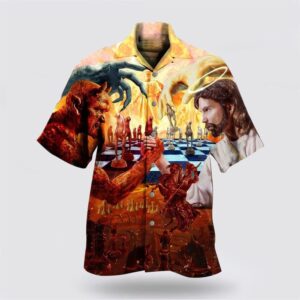 Christian Hawaiian Shirt, Chess Battle Satan…