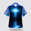 Christian Hawaiian Shirt, Christian Cross Blue Galaxy Christian Faith Religious Hawaiian Shirt, Religion Hawaiian Shirt