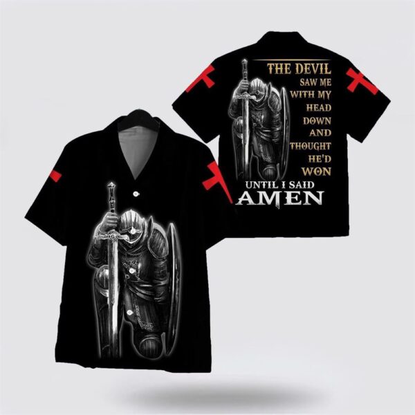 Jesus Hawaiian Shirt, Christian Hawaiian Shirt, The Devil Saw Me With My Head Down Hawaiian Shirt, Religion Hawaiian Shirt