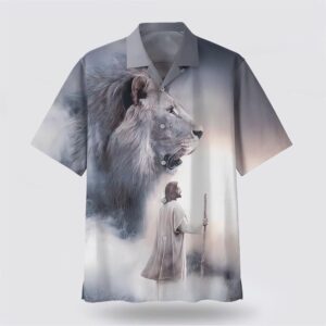 Christian Hawaiian Shirt, Christian Jesus Lion…