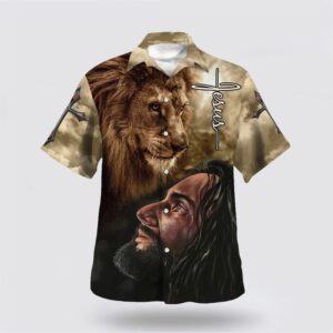 Christian Hawaiian Shirt, Christian Jesus Lion…