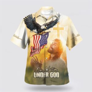 Christian Hawaiian Shirt, Eagle Jesus America…