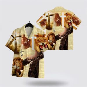 Jesus Hawaiian Shirt, Faith Lion Lamb…