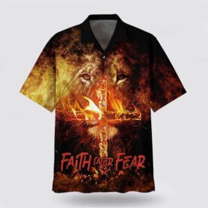 Faith Over Fear Lion Cross Hawaiian Shirt Christian Hawaiian Shirt Religious Aloha Shirt 1 twl6hd.jpg