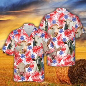 Farm Hawaiian Shirt, American Colors Charolais…