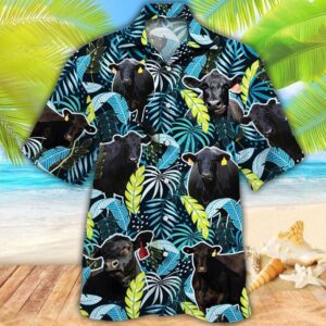 Farm Hawaiian Shirt, Angus Cattle Jungle…