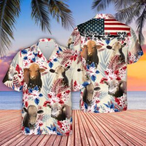 Farm Hawaiian Shirt, Beefalo Pattern Us…