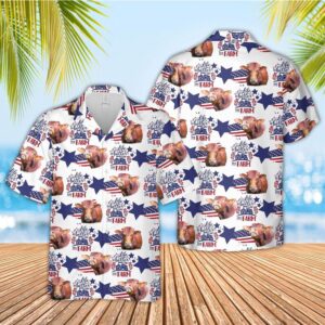 Farm Hawaiian Shirt, Beefmaster American Flag…