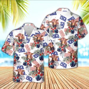 Farm Hawaiian Shirt, Beefmaster American Little…