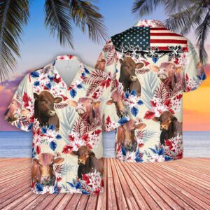 Farm Hawaiian Shirt, Beefmaster Pattern Us…