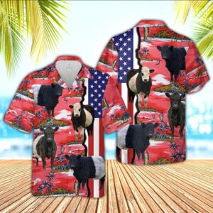 Farm Hawaiian Shirt, Belted Galloway American…