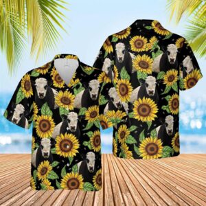 Farm Hawaiian Shirt, Belted Galloway Sunflower…