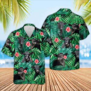 Farm Hawaiian Shirt, Black Angus 3D…