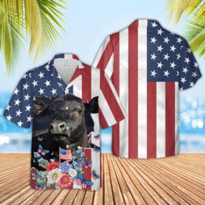 Farm Hawaiian Shirt, Black Angus 4Th…