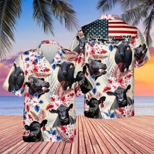 Farm Hawaiian Shirt, Black Angus American…