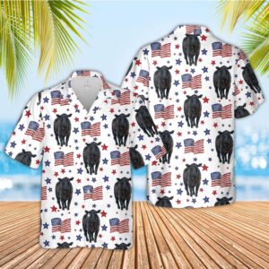 Farm Hawaiian Shirt, Black Angus American…