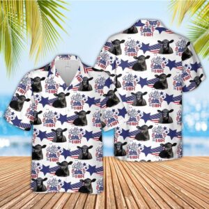 Farm Hawaiian Shirt, Black Angus American…