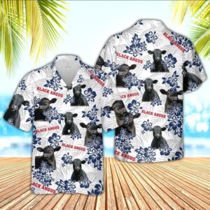 Farm Hawaiian Shirt, Black Angus American…