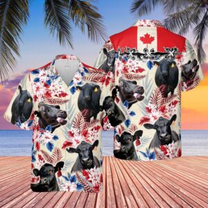 Farm Hawaiian Shirt, Black Angus Canada…