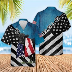 Farm Hawaiian Shirt, Black Angus Cattle…