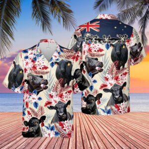 Farm Hawaiian Shirt, Black Angus Cattle…