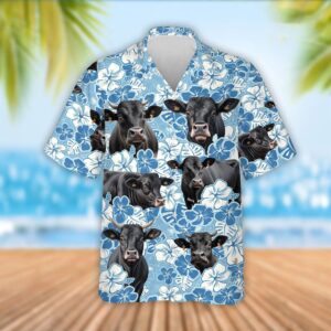 Farm Hawaiian Shirt, Black Angus Cattle…