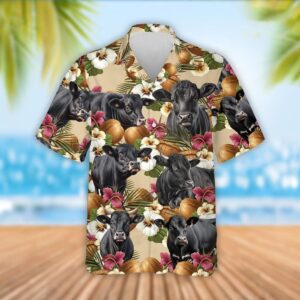 Farm Hawaiian Shirt, Black Angus Cattle…