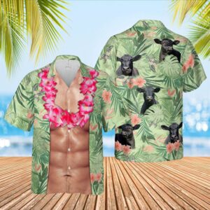 Farm Hawaiian Shirt, Black Angus Cattle…