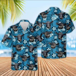 Farm Hawaiian Shirt, Black Angus Cattle…