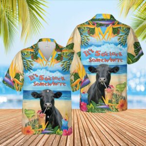 Farm Hawaiian Shirt, Black Angus Cattle…