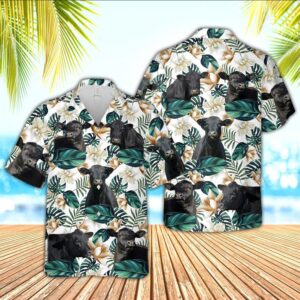 Farm Hawaiian Shirt, Black Angus Cattle…