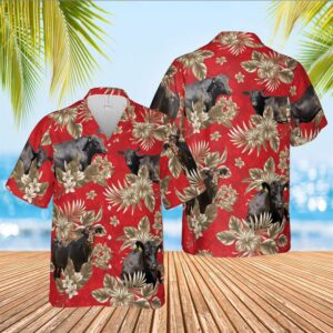 Farm Hawaiian Shirt, Black Angus Cattle…