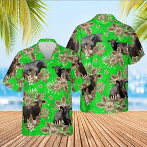 Farm Hawaiian Shirt, Black Angus Cattle…