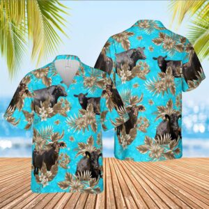 Farm Hawaiian Shirt, Black Angus Cattle…