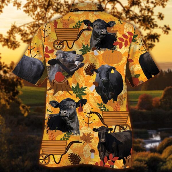 Farm Hawaiian Shirt, Black Angus Cattle Nature Autumn Pumpkin All Over Printed 3D Hawaiian Shirt, Animal Hawaiian Shirt