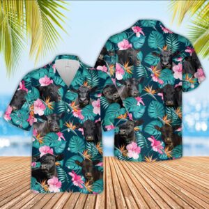 Farm Hawaiian Shirt, Black Angus Cattle…