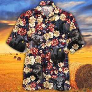 Farm Hawaiian Shirt, Black Angus Cattle…