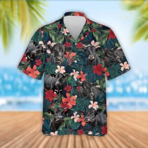 Farm Hawaiian Shirt, Black Angus Cattle…