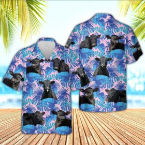 Farm Hawaiian Shirt, Black Angus Cattle…