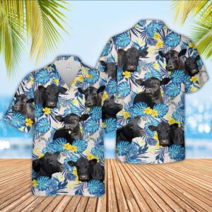 Farm Hawaiian Shirt, Black Angus Cattle…