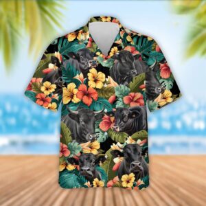 Farm Hawaiian Shirt, Black Angus Cattle…