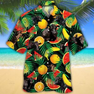 Farm Hawaiian Shirt, Black Angus Cattle…