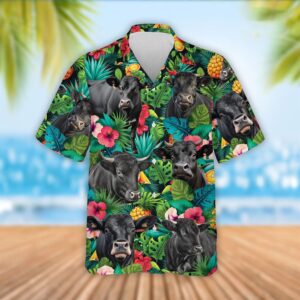 Farm Hawaiian Shirt, Black Angus Cattle…