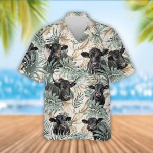 Farm Hawaiian Shirt, Black Angus Cattle…